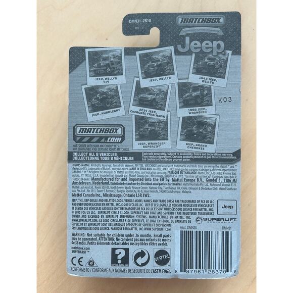 Matchbox 1998 Jeep Wrangler Anniversary Edition Green Diecast SUV New - Picture 2 of 3